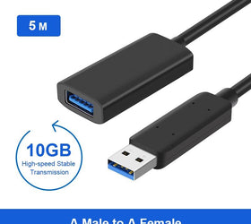 Aktiv 5m USB3.2 10Gbps USB-A förlängningskabel  för Xbox, PS5, Oculus, skrivare, scanner, Playstation, VR USB Extension Cable