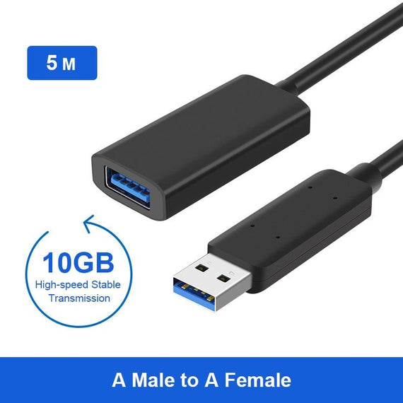 Aktiv 5m USB3.2 10Gbps USB-A förlängningskabel  för Xbox, PS5, Oculus, skrivare, scanner, Playstation, VR USB Extension Cable