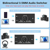 Bi-Directional 3,5 mm jack ljudswitch 2 in 1 ut / 1 in 2 ut analog tyst stereoljud switch med volymkontroll