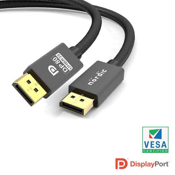CERTIFIED CABLES 50cm VESA Certified Displayport 2.1 kabel DP80 UHBR20 80Gbps 16/10/8K60H 4K165/144Hz DSC1.2a HDR HDCP2.2 FreeSync G-Sync