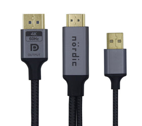 NÖRDIC HDMI to Displayport adapter 1,5m 4K60Hz 18Gbps