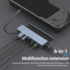 USB-C 1 till 6 Dockningsstation för Steam Deck, HDMI 2.0 4k60Hz, RJ45, USB-A 3.0 5 Gbps, 100W USB-C PD