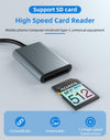USB-C Kortläsare SD Express 7.1 NVMe PCIe 3.1x1 985Mbps, USB 3.2 Gen 2 10Gbps