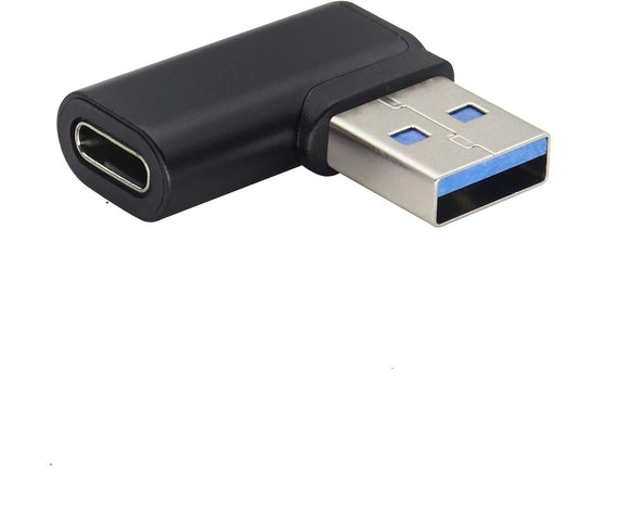 USB-C hona till USB-A hane vinklad adapter 90 grader