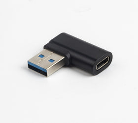 NÖRDIC USB-C hona till USB-A hane vinklad adapter 90 grader