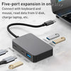 NÖRDIC USB-C Hub 5 ports 3xUSB-A 3.0 5Gbps 1xUSB-C 480Mbps 1xUSB-C PD 90W