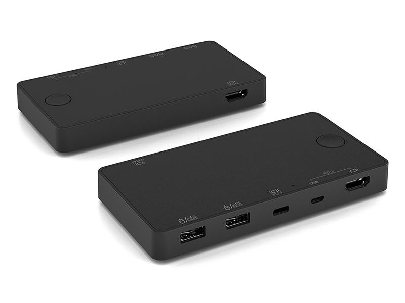 USB-C KVM switch 2 till 1 HDMI 4K60Hz 2xUSB-A