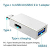 NÖRDIC USB-C hub 2ports 1xUSB-A 3.0 1xUSB-C PD10W