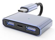 NÖRDIC USB-C hub 3 ports 2xUSB-A 3.05 Gbps 1xUSB-C PD10W
