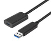NÖRDIC aktiv 5m USB 3.2 Gen 2 SuperSpeed 10Gbps Förlängningskabel USB-A hane till USB-C hona