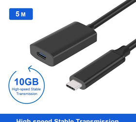 aktiv 5m USB-C 3.2 Gen 2 SuperSpeed 10Gbps Förlängningskabel hane till hona