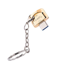 NÖRDIC USB-A 3.1 OTG hona till USB C hane adapter 5Gbps Aluminium guld synk och laddning OTG USB-C adapter