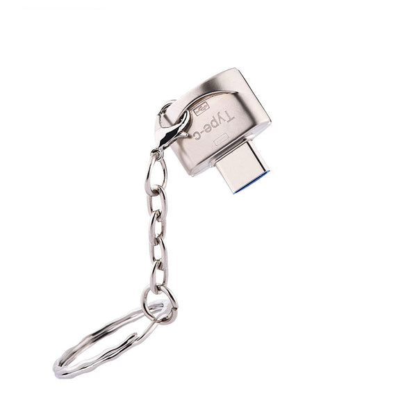 USB-A 3.1 OTG hona till USB C hane adapter 5Gbps Aluminium silver synk och laddning OTG USB-C adapter