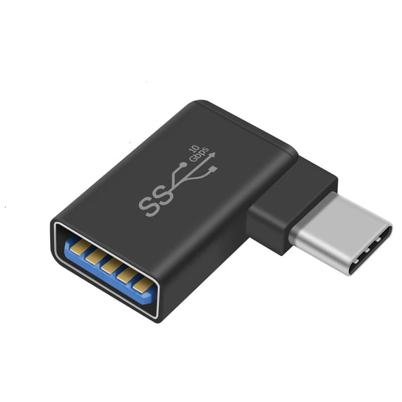 USB-A 3.1 OTG hona till USB C hane vinklad adapter 5Gbps Aluminium  synk och laddning OTG USB-C adapter