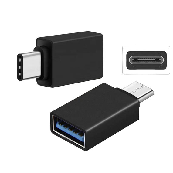 USB A 3.0 OTG hona till USB C hane adapter metal svart