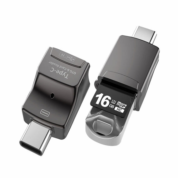2 i 1 OTG USB3.1 A adapter to USB-C med kortläsare 2TB TF/Micro SD/Micro SDHC/Micro SDXC