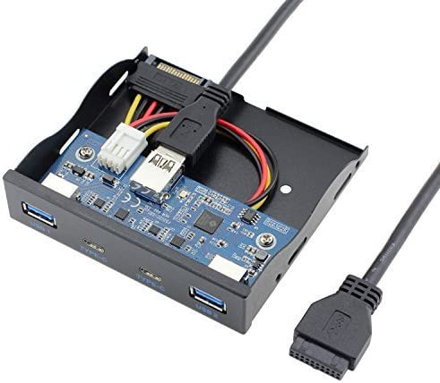 3,5" Floppy frontpanel 2xUSB-C 5Gbps 2xUSB3.0 20pin kontakt