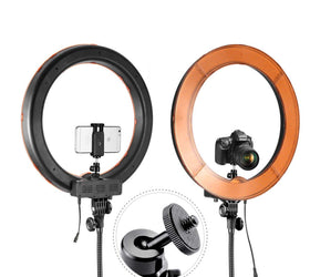Studio LED Ringlampa selfie 48cm diameter dimbar justerbar med bredd av färger och 2m stativ Ring light