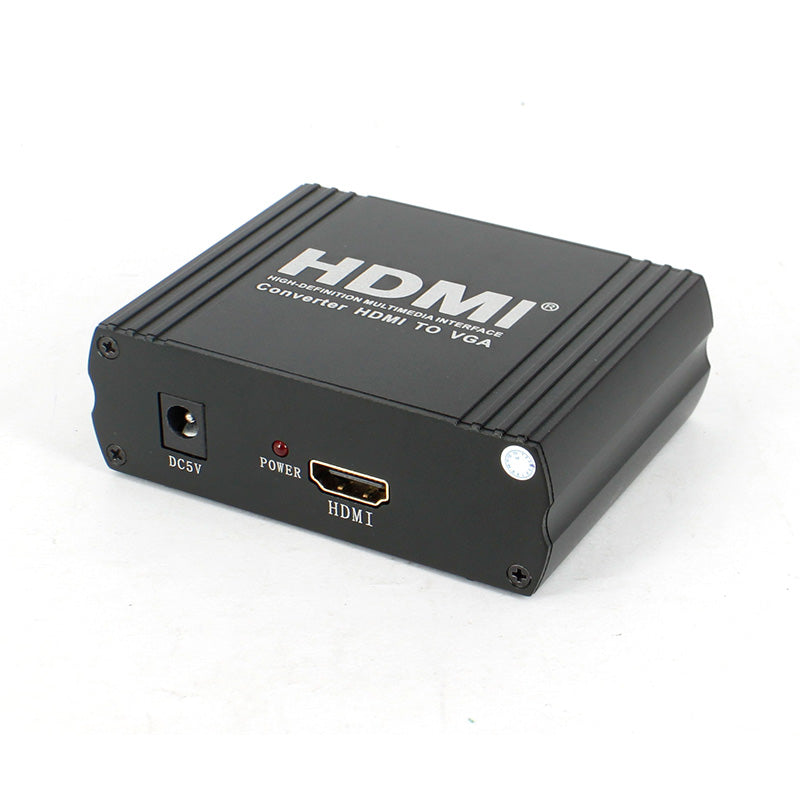 NÖRDIC HDMI to VGA+RL Audio konvertor stöd för HDMI 1.4b och HDCP1.4 svart metal