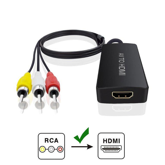 Kompositvideo AV till HDMI adapter 3XRCA AV och CVBS omvandlare 1080p i 60Hz 1m
