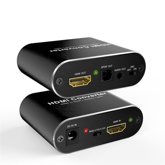 HDMI Extractor HDMI till HDMI, Toslink och 3,5mm stereo med ARC, 4K 60Hz Dolby 3D