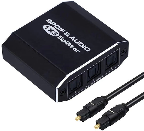1 till 3 Splitter Optisk audio SPDIF TOSLINK kabel 1m ingår stöd för Dolby Digital DTS 5.1 PCM LPCM