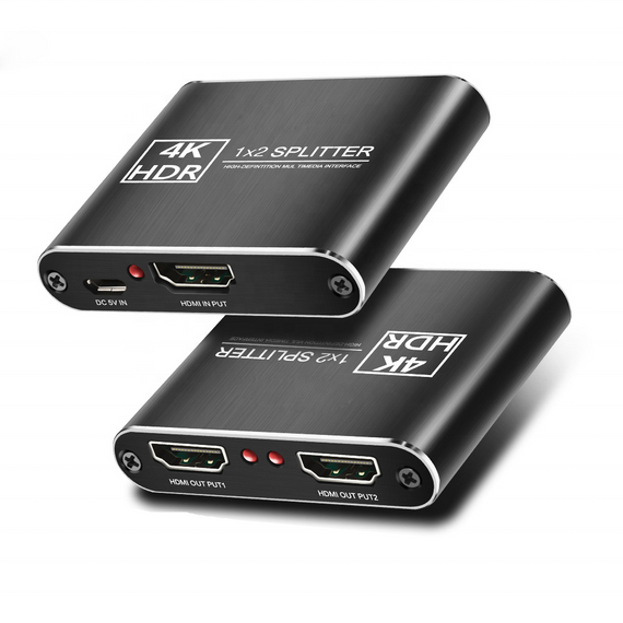 Splitter 1 till 2 HDMI 4K30Hz 3D metal