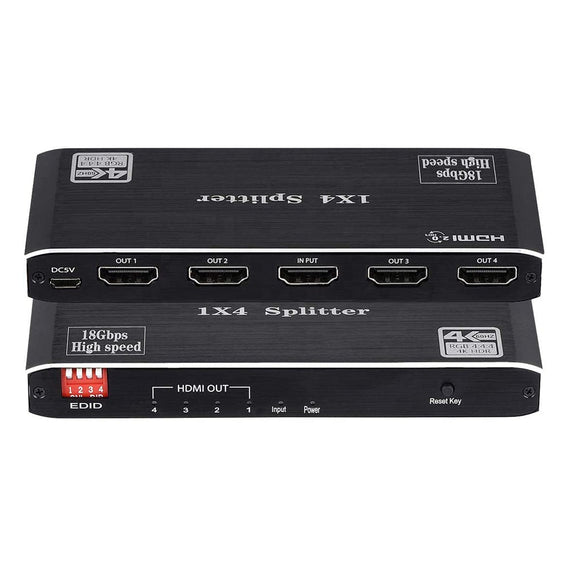 Splitter 1 till 4 HDMI 2.0  4K60Hz Ultra HD 3D HDR 18Gbps HDCP 2.2