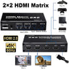 Matrix HDMI switch 2 till 2 HDMI 2.0 4K 60Hz HDCP1.4 3D YUV 4:2:0