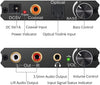NÖRDIC DAC digital till analog omvandlare 192KHz Digital Toslink och Coaxial till Analog L/R och 3,5mm stereo med bass- och volymkontroll