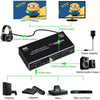 HDMI splitter 1 till 2 med Audio Extractor 4K60Hz HDCP2.3 HDR10 Toslink SPDIF+Coaxial+3,5mm audio