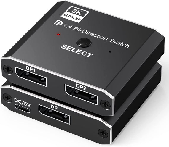 8K30Hz Displayport  switch 2 till 1 och splitter 1 till 2, 4K120hz