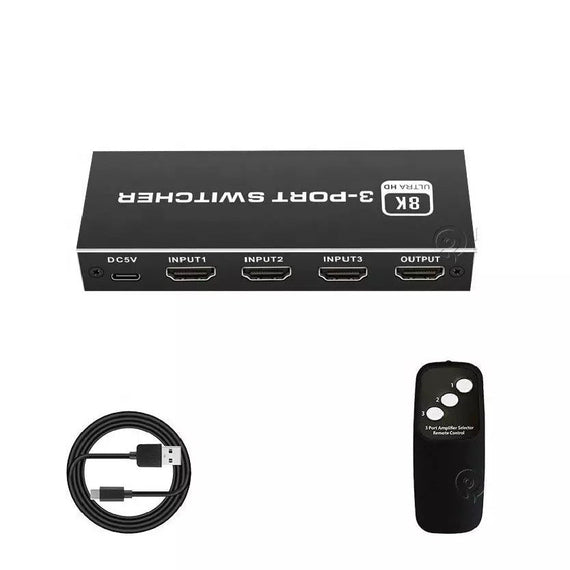 HDMI 2.1 switch 3 till 1 8K60Hz 4K120Hz 48Gbps HDR