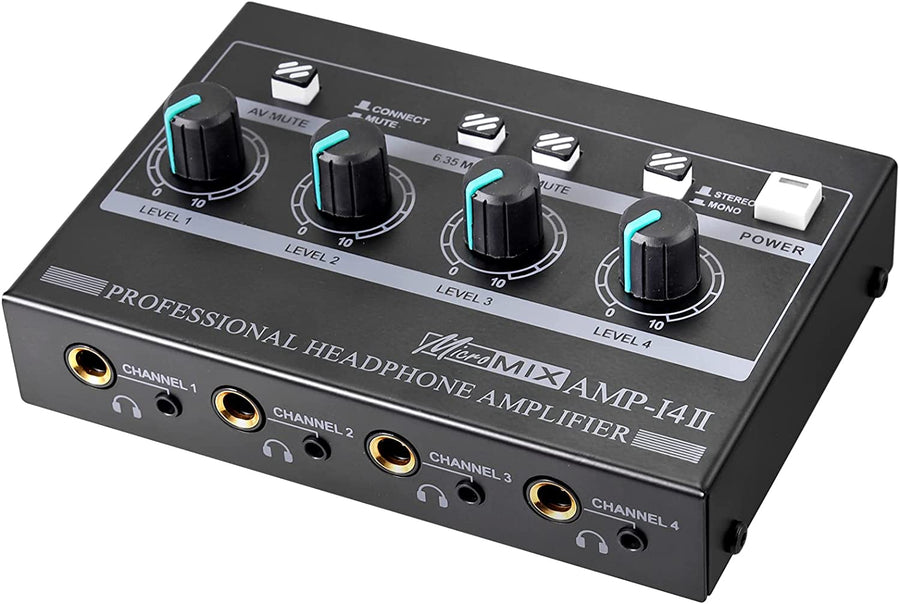 4-kanals Hörlursförstärkare 6,3mm och 3,5mm MICROAMP AMP-I4II