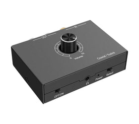 NÖRDIC Digital till Analog ljudomvandlare, Toslink och Coaxial till RCA L/R och headphone med volymkontrol metal DAC D/A omvandlare konvertor