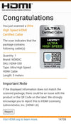 CERTIFIED CABLES 5m Ultra High Speed HDMI2.1 8K 60Hz 4K 120Hz 144Hz 48Gbps Dynamic HDR eARC Game Mode VRR Dolby ATMOS guldpläterad PVC svart