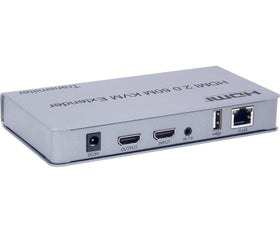systemförlängare för HDMI 4K60Hz med loop out 2xUSB och R/L stereo över Cat6 upp till 60m