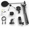 FIFINE T669 USB Mikrofonkit med kondensator mikrofon, bordsstativ popfilter stötfäste ljudkabel och tripod kompatibel med PS5