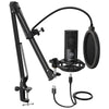 FIFINE T669 USB Mikrofonkit med kondensator mikrofon, bordsstativ popfilter stötfäste ljudkabel och tripod kompatibel med PS5
