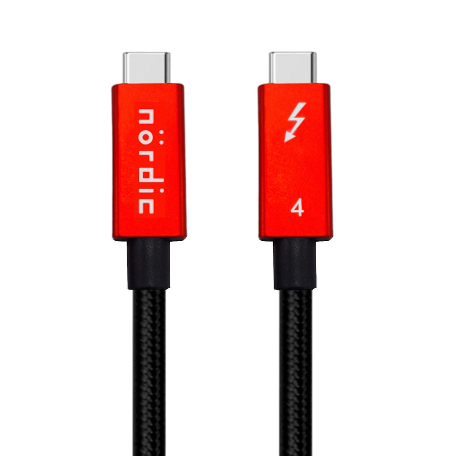 NÖRDIC 1m Thunderbolt 4 USB-C kabel 40Gbps 100W laddning 8K video kompatibel med USB 4 och Thunderbolt 3