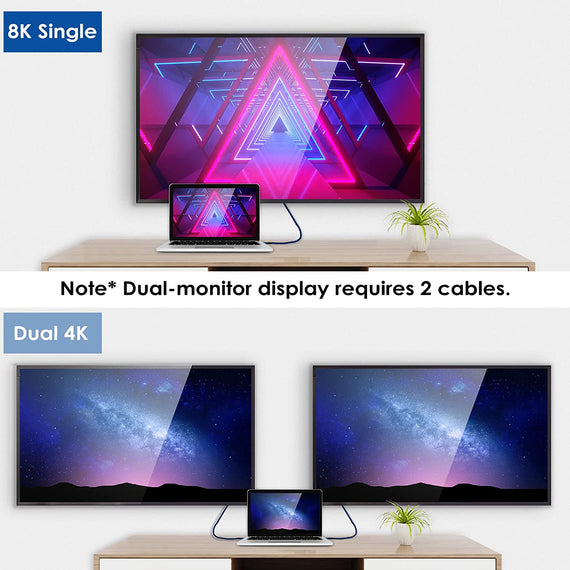 2m Thunderbolt 4 USB-C kabel 40Gbps 100W laddning 8K video kompatibel med USB 4 och Thunderbolt 3