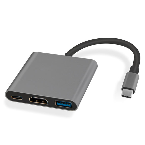 1 till 3 Dockningstation USBC till HDMI 4K 30Hz USB C Power Delivery 60W och USB A 3.1 5Gbps  Space grey