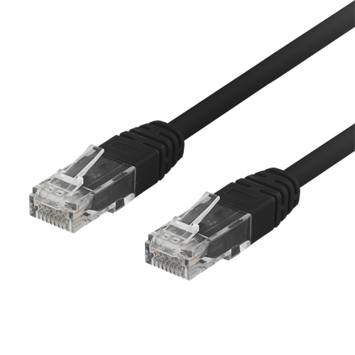 Cat6 U/UTP flat nätverkskabel 10m 250MHz bandbredd och 10Gbps överföringshastighet svart