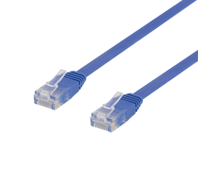 NÖRDIC Cat6 U/UTP flat nätverkskabel 3m 250MHz bandbredd och 10Gbps överföringshastighet blå