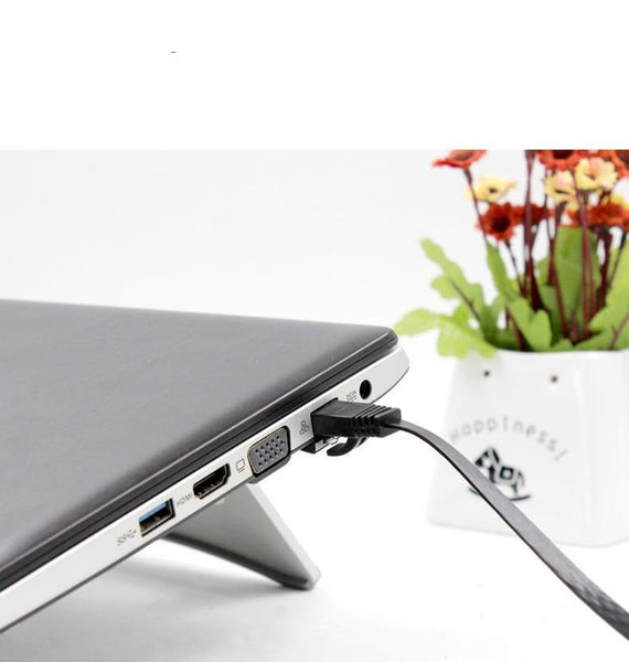 Cat6 U/UTP flat nätverkskabel 2m 250MHz bandbredd och 10Gbps överföringshastighet svart