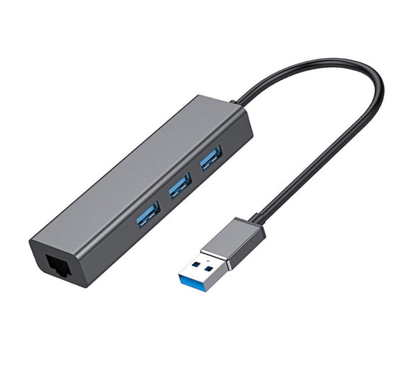 USB3.1 till Ethernet Giga nätverksadapter med 3xUSB3.1 hubb, 17cm, Space Grey Aluminium