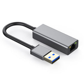 NÖRDIC USB-A 3.0 till Giga Ethernet Nätverksadapter 17cm Space Grey Aluminium