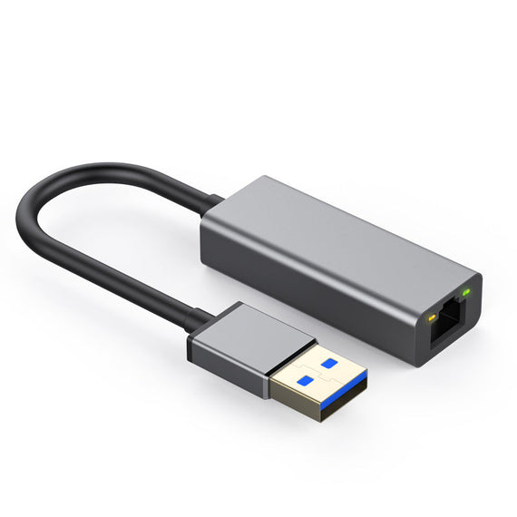 USB-A 3.0 till Giga Ethernet Nätverksadapter 17cm Space Grey Aluminium