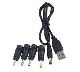 NÖRDIC 1m Strömkabel USB till DC med 5 kontakter USB DC POwer