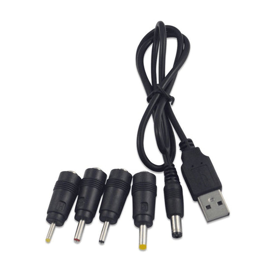 1m Strömkabel USB till DC med 5 kontakter USB DC POwer